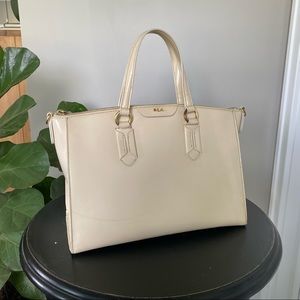 Cream Lauren by Ralph Lauren Patent Leather Bag